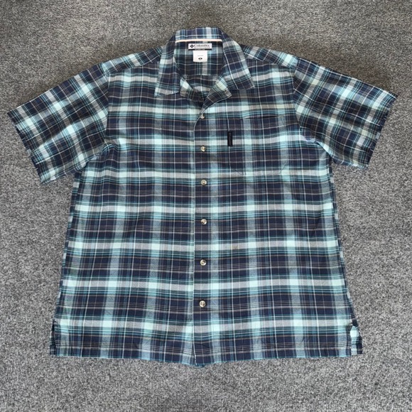 Columbia Other - Columbia Mens Medium Plaid Button Up Shirt Short Sleeve Casual Hiking Outdoor